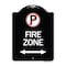 Signmission No Parking and Arrow Pointing Left and Right Heavy-Gauge Aluminum Sign, 24" x 18", BW-1824-24656 A-DES-BW-1824-24656 - alternate 1